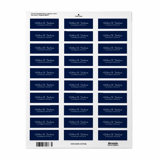Unieke Midnight Blue Class Script Creative Plain Etiket (Full Sheet)
