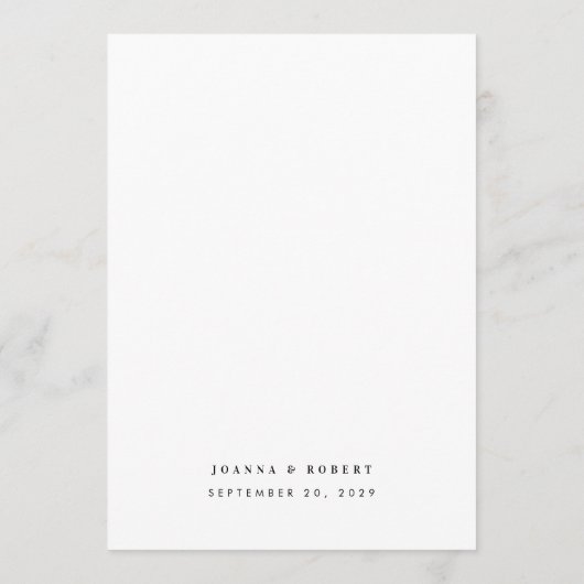 Unieke minimale zwarte witte verticale tekst menu (Achterkant)