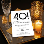 Unieke minimalist Bewaar de datum 40e verjaardag Kaart