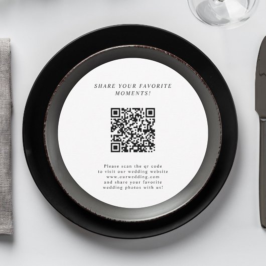 Unieke minimalistische bruiloft QR Code Enclosure Kaart