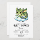 Unieke minimalistische digitale draak Baby shower Kaart (Voorkant / Achterkant)