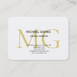 Unieke minimalistische effen gouden kleur Monogram Visitekaartje