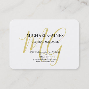 Unieke minimalistische effen gouden kleur Monogram Visitekaartje