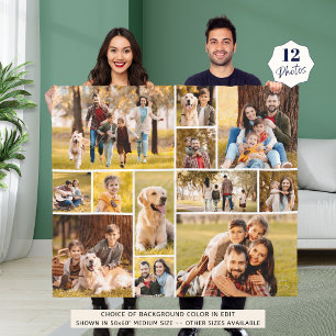 Unieke minimalistische fotocollage van 12 fleece deken