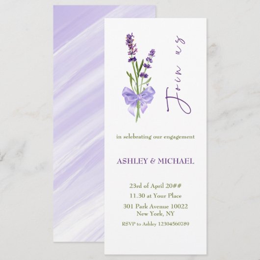 Unieke Mode Eenvoudige lavender Bouquet Handgeschr Kaart (Voorkant / Achterkant)