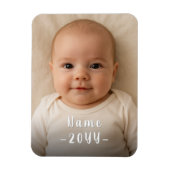Unieke moderne aangepaste Baby-foto met bewerkbare Magneet (Verticaal)