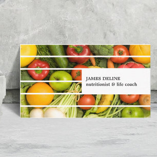 Unieke moderne kleurrijke groenten, nutritionist visitekaartje