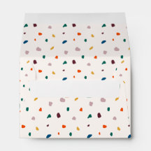 Unieke moderne kleurrijke terrazzo print envelop