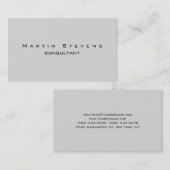 Unieke, moderne lichte grijze minimalistische zijd visitekaartje (Voorkant / Achterkant)
