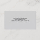 Unieke, moderne lichte grijze minimalistische zijd visitekaartje (Achterkant)