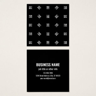 Unieke moderne Logo Pattern Sjabloon   Black Vierkante Visitekaartjes