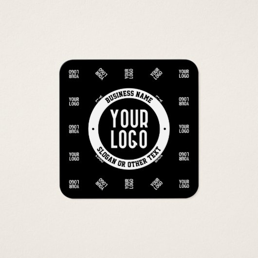 Unieke moderne Logo Pattern Sjabloon | Black Vierkante Visitekaartjes (Voorkant)