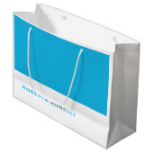 Unieke moderne minimalistische blauw wit groot cadeauzakje (Voorkant Gekanteld)