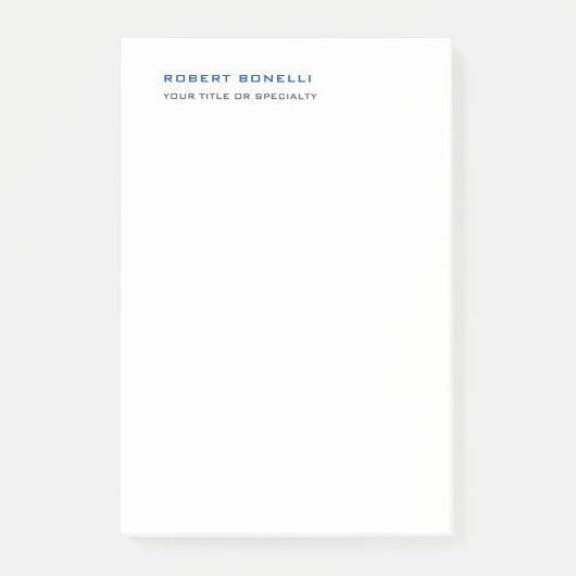 Unieke moderne minimalistische naam beroep post-it® notes (Voorkant)
