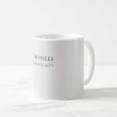 Unieke, moderne platina grijs stijlvolle minimalis koffiemok (Voorkant rechts)