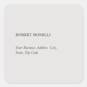 Unieke, moderne platina grijs stijlvolle minimalis vierkante sticker