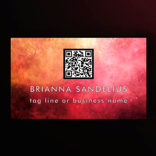 Unieke Moderne Roze Nevel QR-code Aangepast Visitekaartje