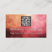 Unieke Moderne Roze Nevel QR-code Aangepast Visitekaartje (Voorkant)