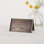 Unieke moderne rustieke houten trouwplaatskaart (Voorkant)