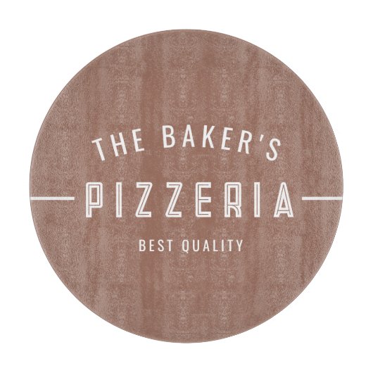 Unieke Moderne Rustische Familienaam Pizzeria Pizz Snijplank (Voorkant)
