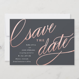Unieke moderne save the dates   Roze goud Date