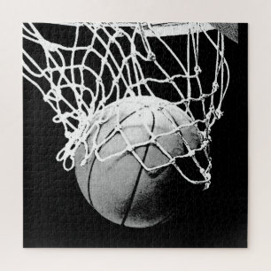 Unieke, moderne zwarte Basketball - Sport Legpuzzel
