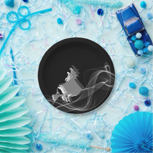 Unieke moderne zwarte en witte halloween witch papieren bordje (Feest)