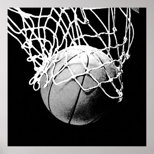 Unieke, moderne zwarte witte Basketball Print Post (Voorkant)