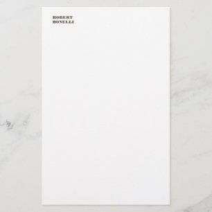 Unieke Moderne Zwarte Witte Jouw Naam Minimalistis Briefpapier