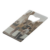 Unieke monogram foto Sla de datum op Kredietkaart Flessenopener (Achterkant Gekanteld)