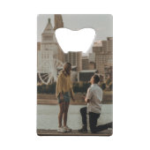 Unieke monogram foto Sla de datum op Kredietkaart Flessenopener (Achterkant)