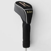 Unieke monogram naam zwart golfheadcover (Schuin)