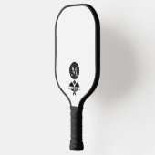 Unieke monogram naam zwart wit pickleball paddle (Links)