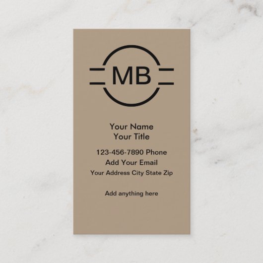 Unieke Monogram professionele Visitekaartjes (Voorkant)