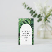 Unieke Monstera Leaf Fotografie QR Code Arch Visitekaartje (Staand voorkant)