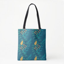 Unieke mooie blauwachtige botanische tas