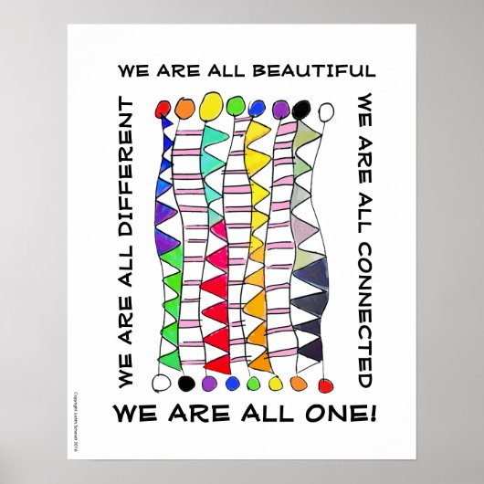 Unieke, mooie en unieke gevierde diversiteit poster (Voorkant)