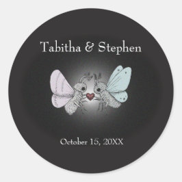 Unieke Moth Gothic Horror Lover Bruiloft Favor Gif Ronde Sticker