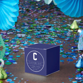 Unieke naam & monogram sjabloon | Marineblauw Bedankdoosjes