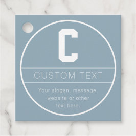 Unieke naam & monogram sjabloon | Stofblauw Bedankjes Labels