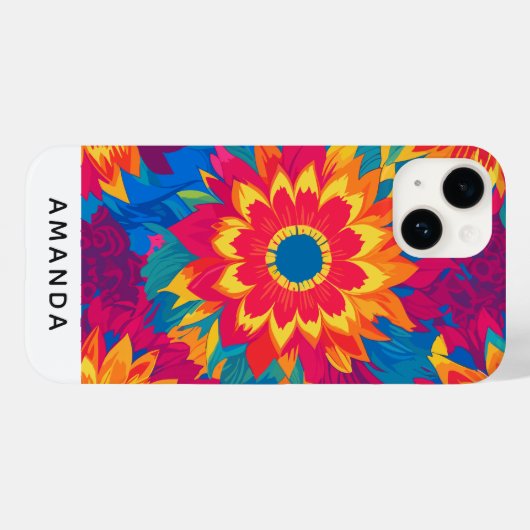 Unieke  naam Stijlvol bloemontwerp Case-Mate iPhone Case (Achterkant (horizontaal))