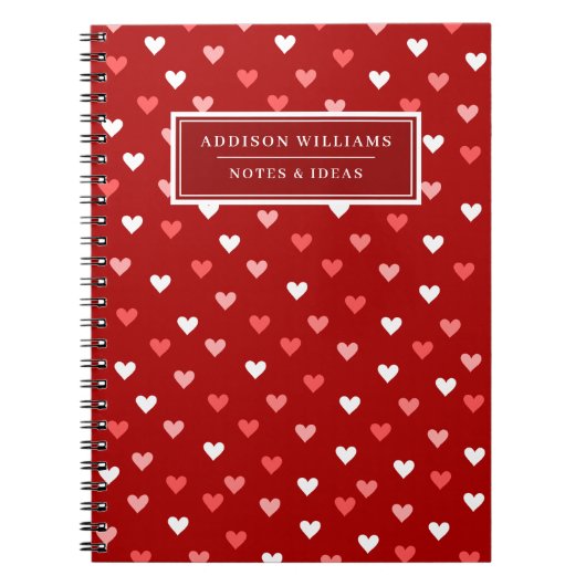 Unieke naam Valentijnsdag hartpatroon Notitieboek (Voorkant)