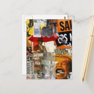 Unieke Niet Aaien Vis Schreeuwende Mixed Media Briefkaart
