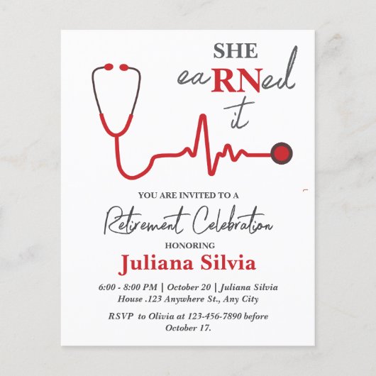 Unieke Nurse Retirement Party Flyer (Voorkant)
