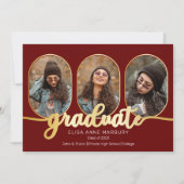 Unieke Oblong 4 Fotocollage Afstuderen Anno Aankondiging (Voorkant)