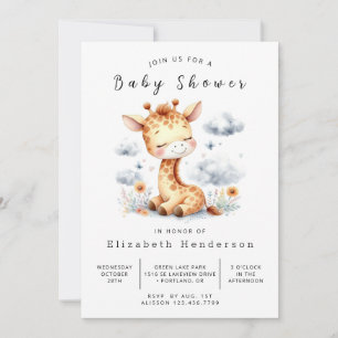 Unieke online Giraffe Baby shower Kaart