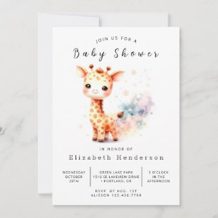Unieke online Giraffe Baby shower Kaart