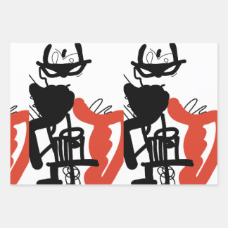 Unieke ontwerper inpakpapier set van 3 vellen