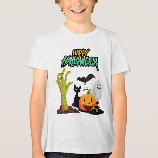 Unieke ontwerpers voor Halloween Fest Tri-Blend Shirt (Voorkant)