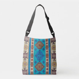 Unieke Oosterse Antieke Blauwe Beige Kilim Crossbody Tas